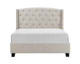 Eva Ivory Velvet Contemporary King Upholstered Tufted Bed - Ella Furniture