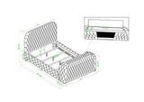 Natalia Black Upholstered Tufted Panel King Bed