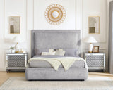 Reverie Gray Upholstered Storage Panel Queen Bed