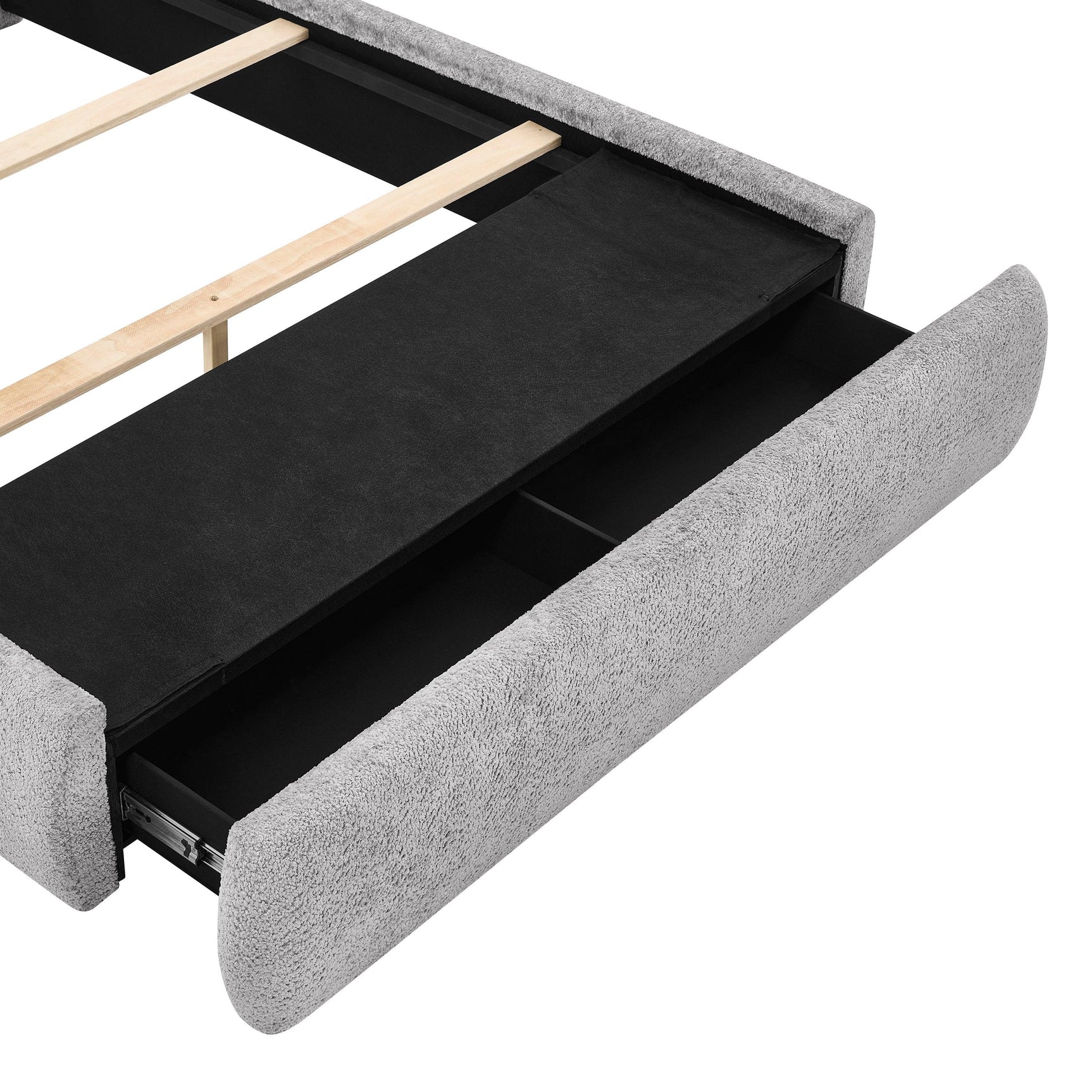 Reverie Gray Upholstered Storage Panel Queen Bed
