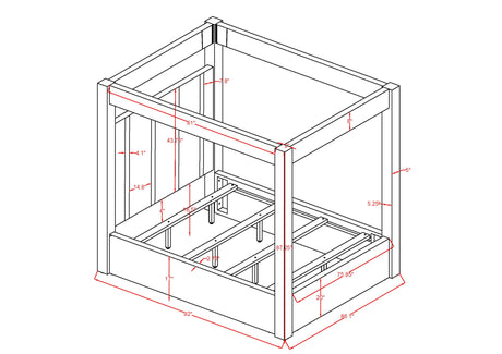 Jayla Black King Canopy Bed view 5