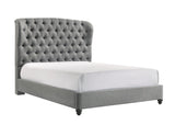 Linda Gray Modern Transitional Upholstered Tufted Fabric King Panel Bed - Ella Furniture