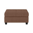 Chocolate Traditional Solid Wood And Plywood Fabric Upholstered Tufted Ottoman Sectional - Ella Furniture