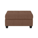 Chocolate Traditional Solid Wood And Plywood Fabric Upholstered Tufted Ottoman Sectional - Ella Furniture