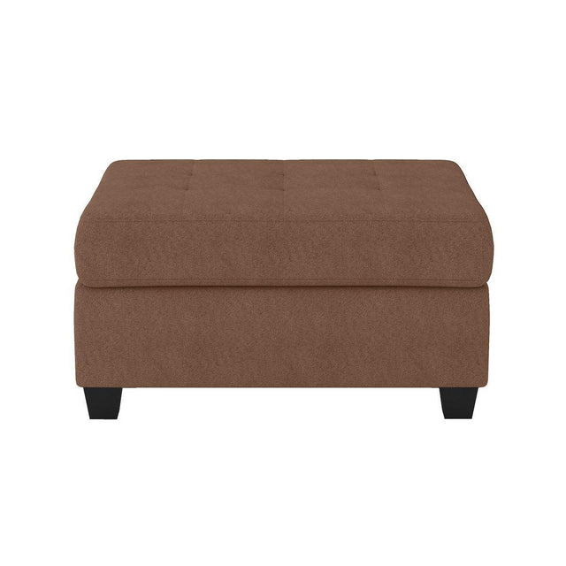 Chocolate Traditional Solid Wood And Plywood Fabric Upholstered Tufted Ottoman Sectional - Ella Furniture