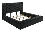 Liliana Black Upholstered Tufted Panel King Bed
