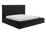 Liliana Black Upholstered Tufted Panel King Bed