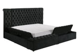 Liliana Black Upholstered Tufted Panel King Bed