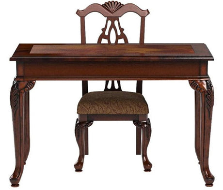 Fairfax Brown Transitional Wood Home Office Desk & Chair Set - Ella Furniture