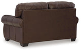 Colleton Dark Brown Leather Loveseat - Ella Furniture