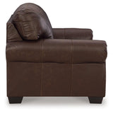 Colleton Dark Brown Leather Loveseat - Ella Furniture