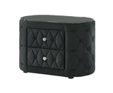 Voltare Black Upholstered Tufted Panel Queen Bed