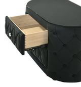 Voltare Black Upholstered Tufted Panel Queen Bed