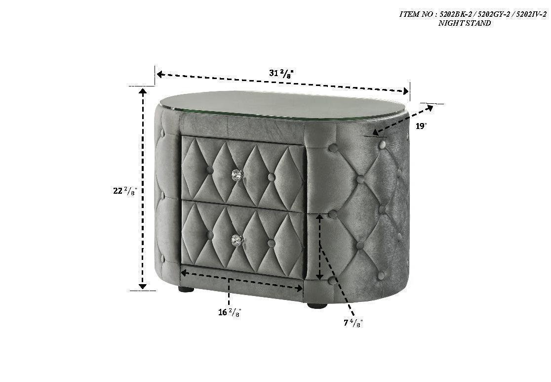 Voltare Black Upholstered Tufted Panel Queen Bed