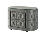 Voltare Gray Upholstered Tufted Panel Queen Bed