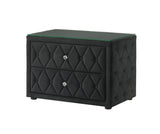 Josephine Black Upholstered Tufted w TV Lift Panel Queen Bed
