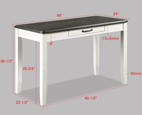 Dakota Chalk/Brown Modern Transitonal Wood Rectangular Desk & Chair - Ella Furniture