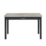 Lennon Black/White Velvet Modern Contemporary Wood And Veneers Desk & Chair Set - Ella Furniture