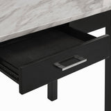 Lennon Black/White Velvet Modern Contemporary Wood And Veneers Desk & Chair Set - Ella Furniture