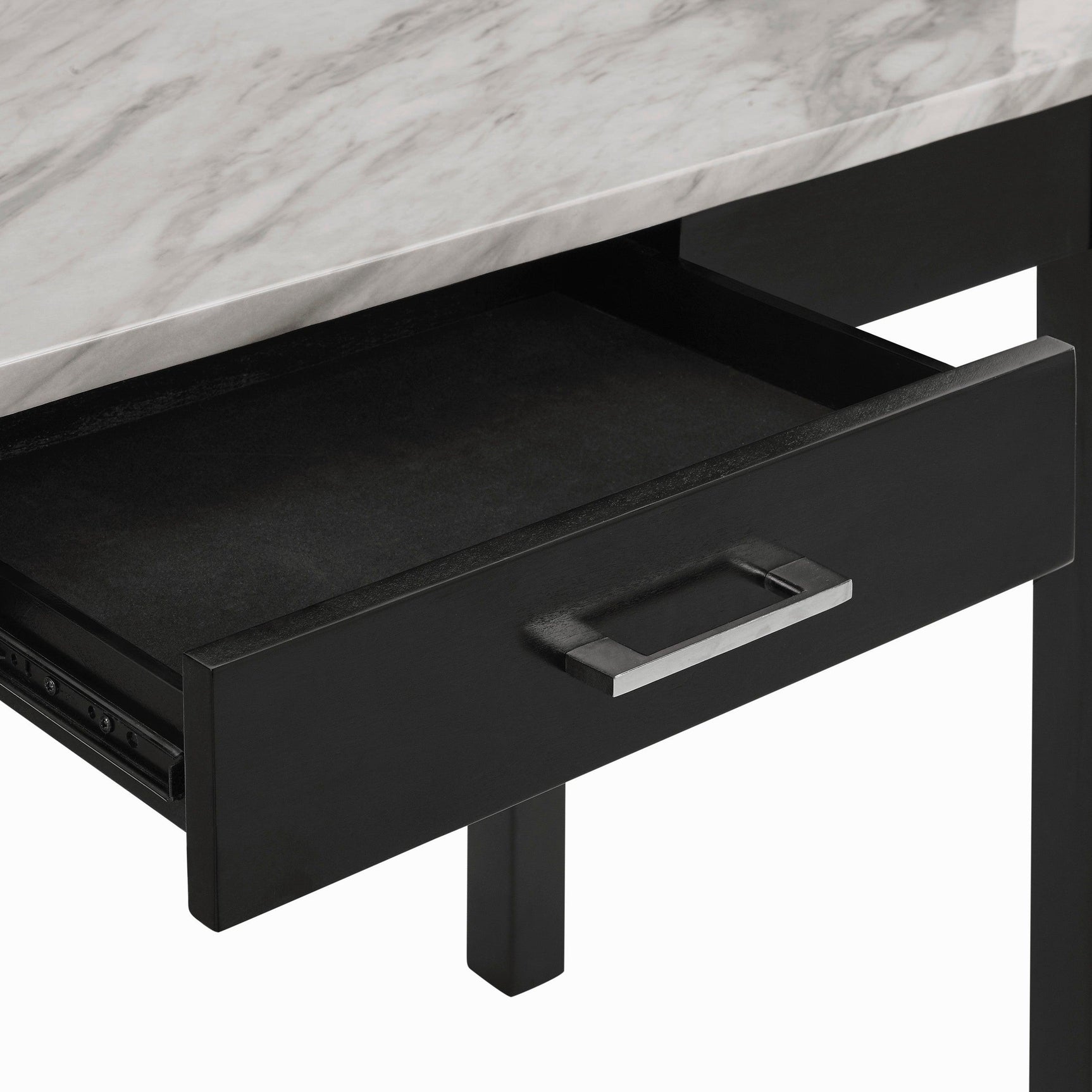 Lennon Black/White Velvet Modern Contemporary Wood And Veneers Desk & Chair Set - Ella Furniture
