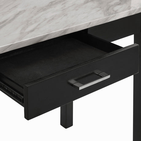 Lennon Black/White Velvet Modern Contemporary Wood And Veneers Desk & Chair Set - Ella Furniture