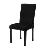 Lennon Black/White Velvet Modern Contemporary Wood And Veneers Desk & Chair Set - Ella Furniture