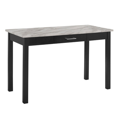 Lennon Black/White Velvet Modern Contemporary Wood And Veneers Desk & Chair Set - Ella Furniture
