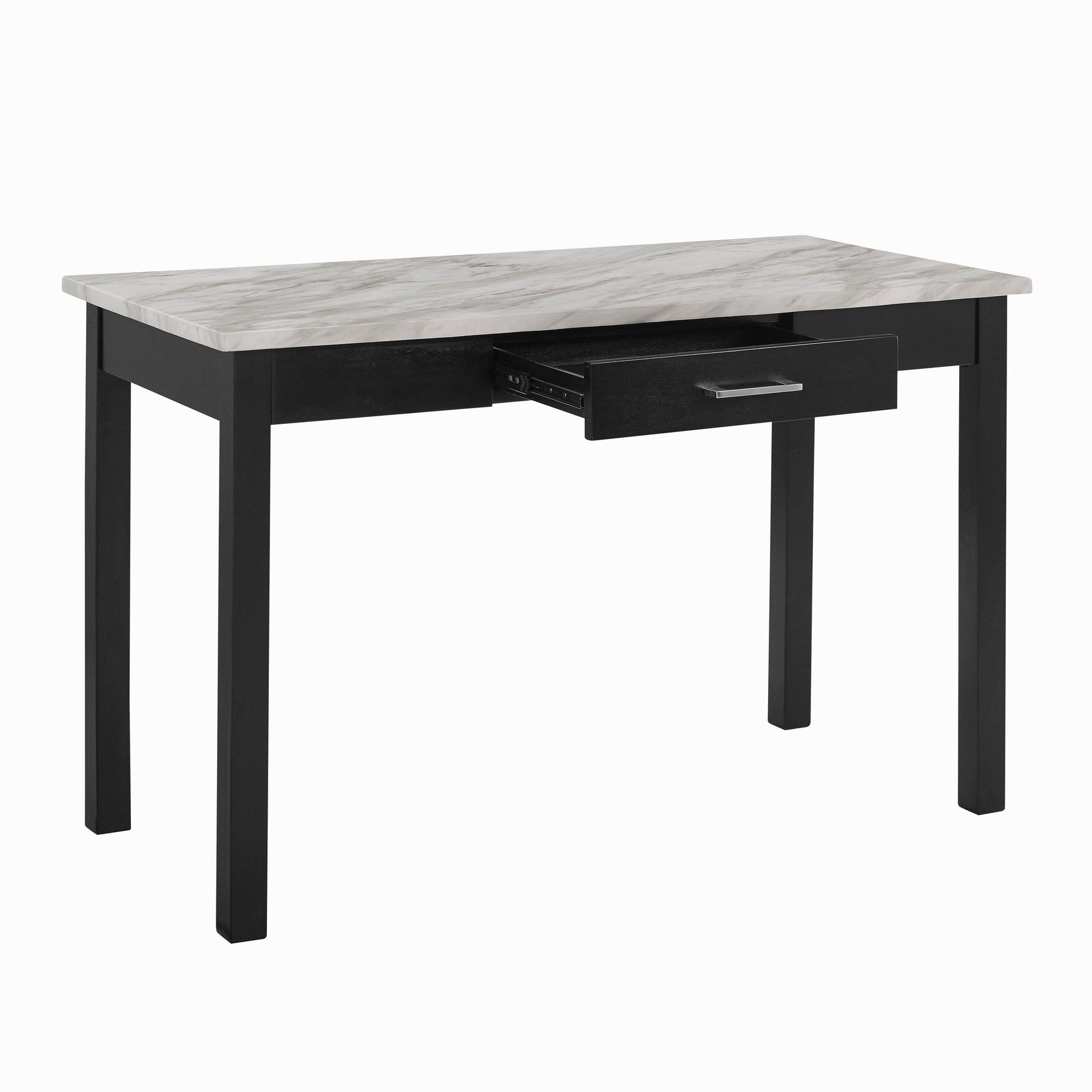Lennon Black/White Velvet Modern Contemporary Wood And Veneers Desk & Chair Set - Ella Furniture