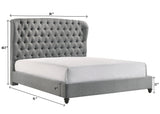 Linda Gray Modern Transitional Upholstered Tufted Fabric Queen Panel Bed - Ella Furniture