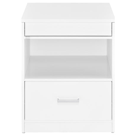 Fabre 1-Drawer Extendable Top Nightstand White High Gloss — product image 4