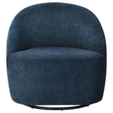 Leon Upholstered Barrel Swivel Accent Chair Navy — product image 2