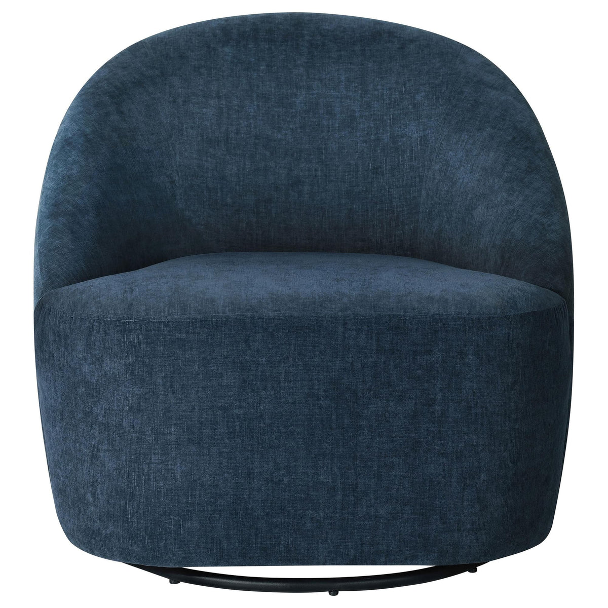 Leon Upholstered Barrel Swivel Accent Chair Navy — product image 2