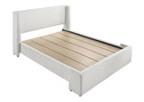 Portia White Upholstered Platform Queen Bed