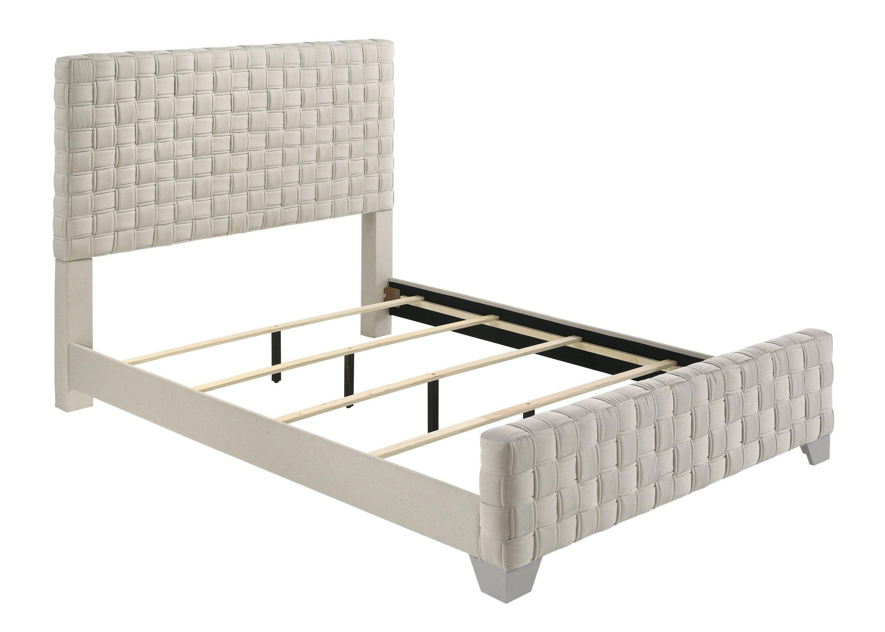 Ferin Taupe Upholstered Panel Queen Bed