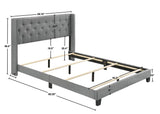 Makayla Gray Modern Traditional Upholstered Fabric Wood Tufted Full Panel Bed - Ella Furniture