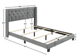 Makayla Gray Modern Traditional Upholstered Fabric Wood Tufted Full Panel Bed - Ella Furniture