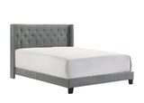 Makayla Gray Modern Traditional Upholstered Fabric Wood Tufted Full Panel Bed - Ella Furniture