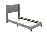 Makayla Gray Modern Traditional Upholstered Fabric Wood Tufted Full Panel Bed - Ella Furniture