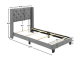 Makayla Gray Modern Traditional Upholstered Fabric Wood Tufted Full Panel Bed - Ella Furniture