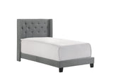 Makayla Gray Modern Traditional Upholstered Fabric Wood Tufted Full Panel Bed - Ella Furniture