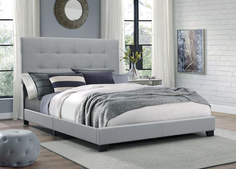 Florence Gray Fabric Wood Full Upholstered Tufted Bed - Ella Furniture