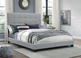 Florence Gray Fabric Wood King Upholstered Tufted Bed - Ella Furniture