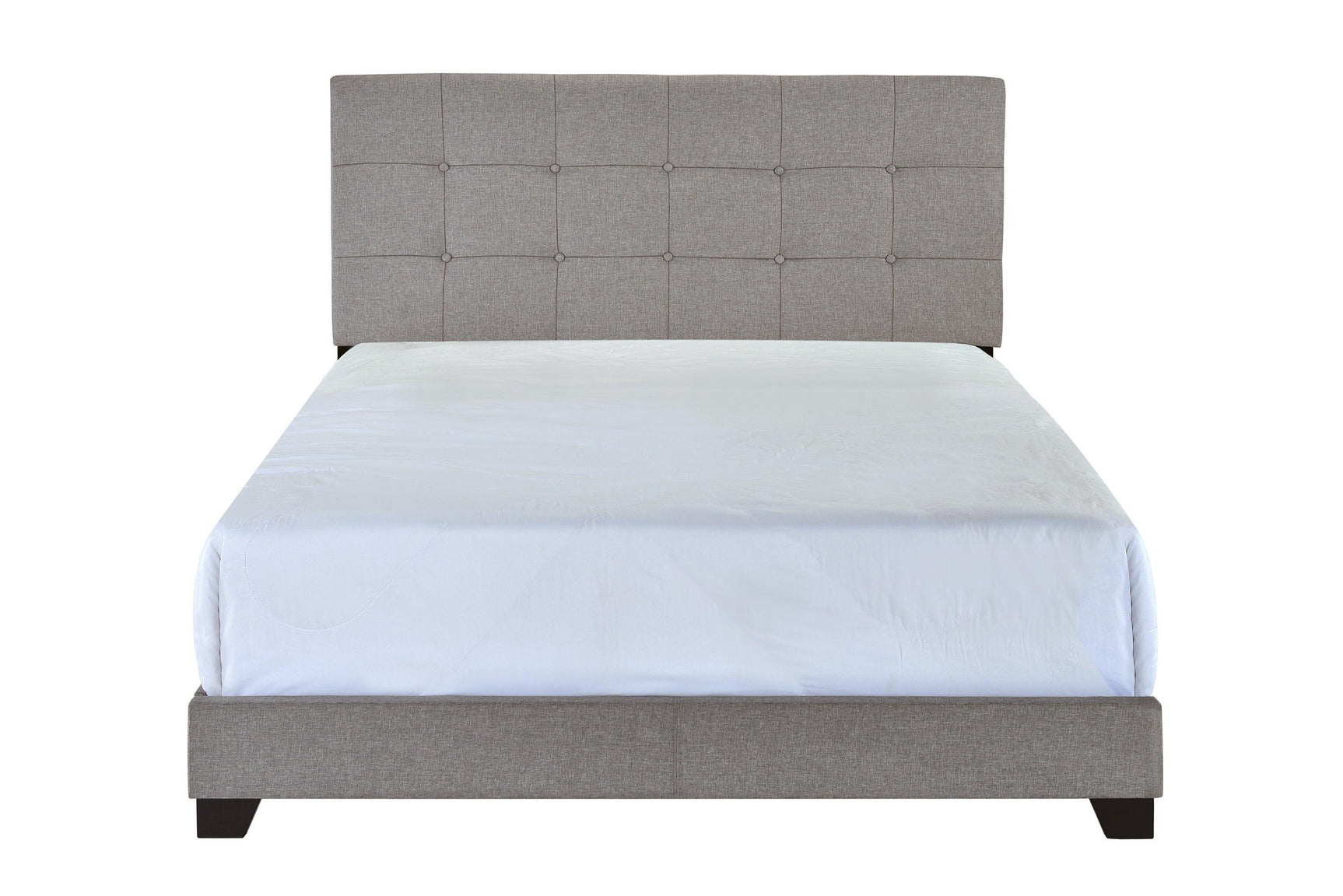 Florence Gray Fabric Wood Twin Upholstered Tufted Bed - Ella Furniture