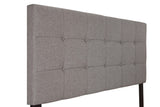 Florence Gray Fabric Wood King Upholstered Tufted Bed - Ella Furniture