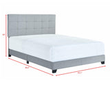 Florence Gray Fabric Wood Full Upholstered Tufted Bed - Ella Furniture