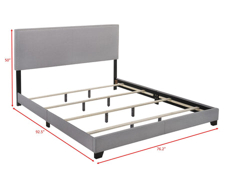 Erin Grey Modern Contemporary Plywood Fabric Upholstered Panel Complete Queen Bed - Ella Furniture