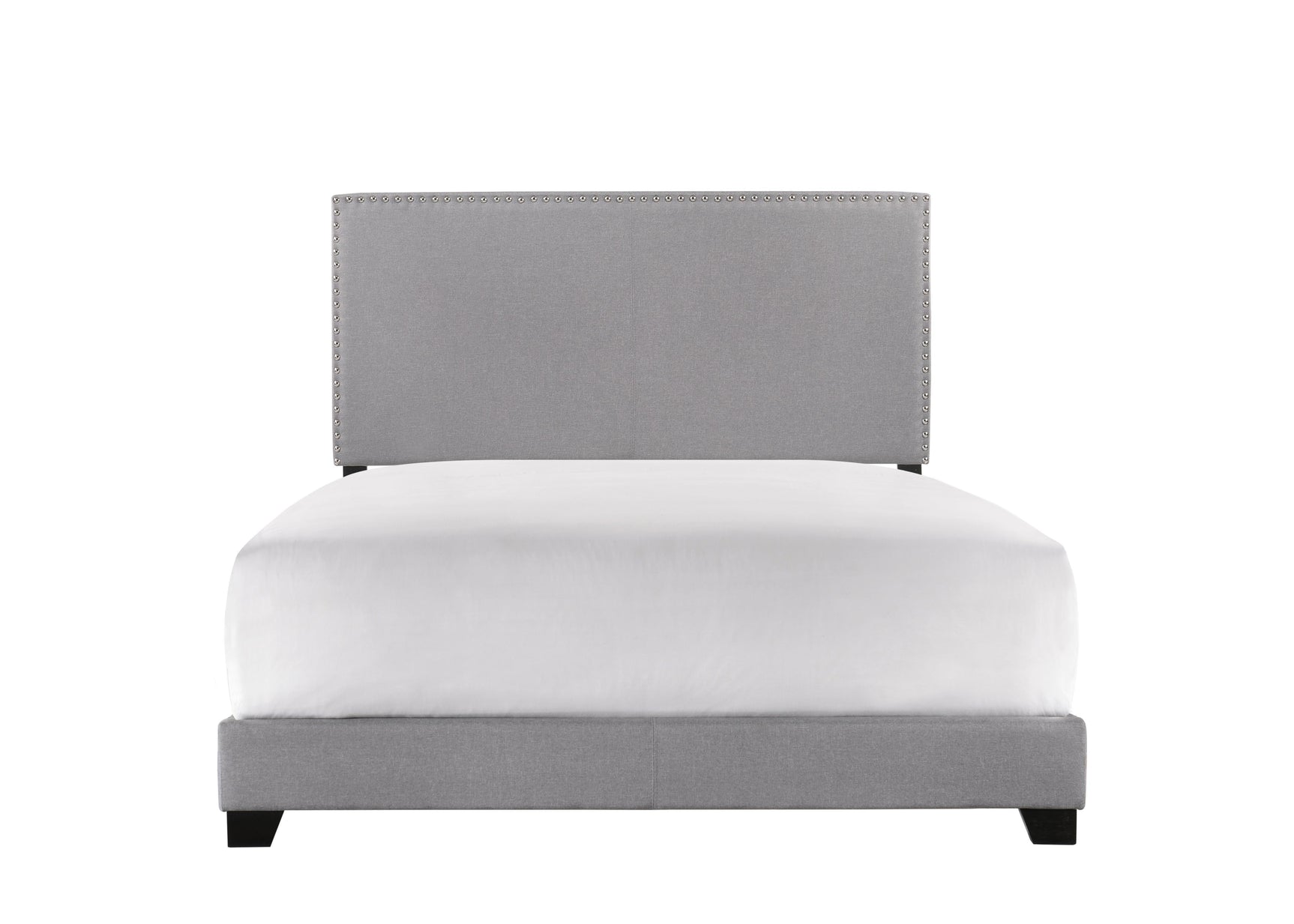 Erin Grey Modern Contemporary Plywood Fabric Upholstered Panel Complete Queen Bed - Ella Furniture