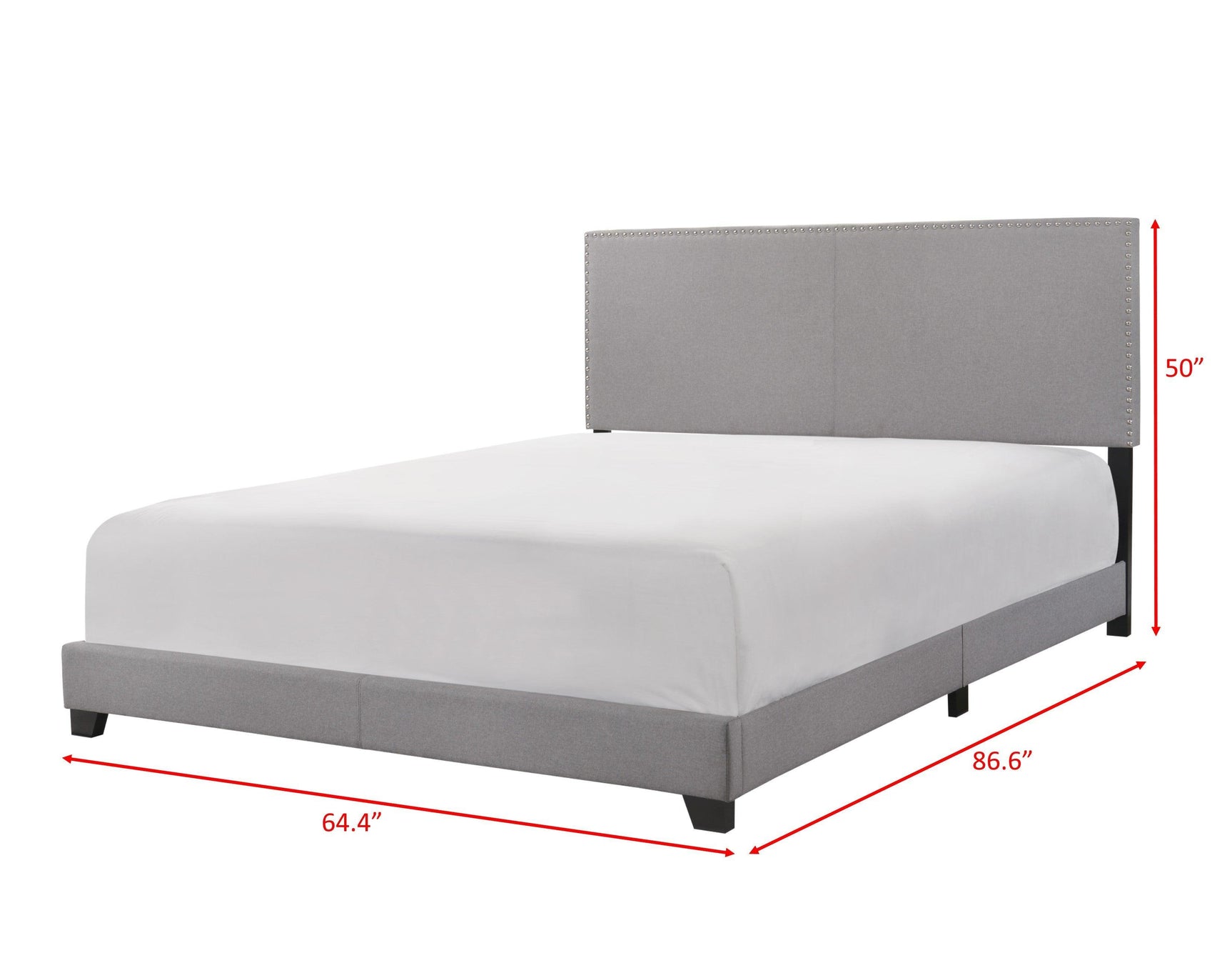 Erin Grey Modern Contemporary Plywood Fabric Upholstered Panel Complete Queen Bed - Ella Furniture