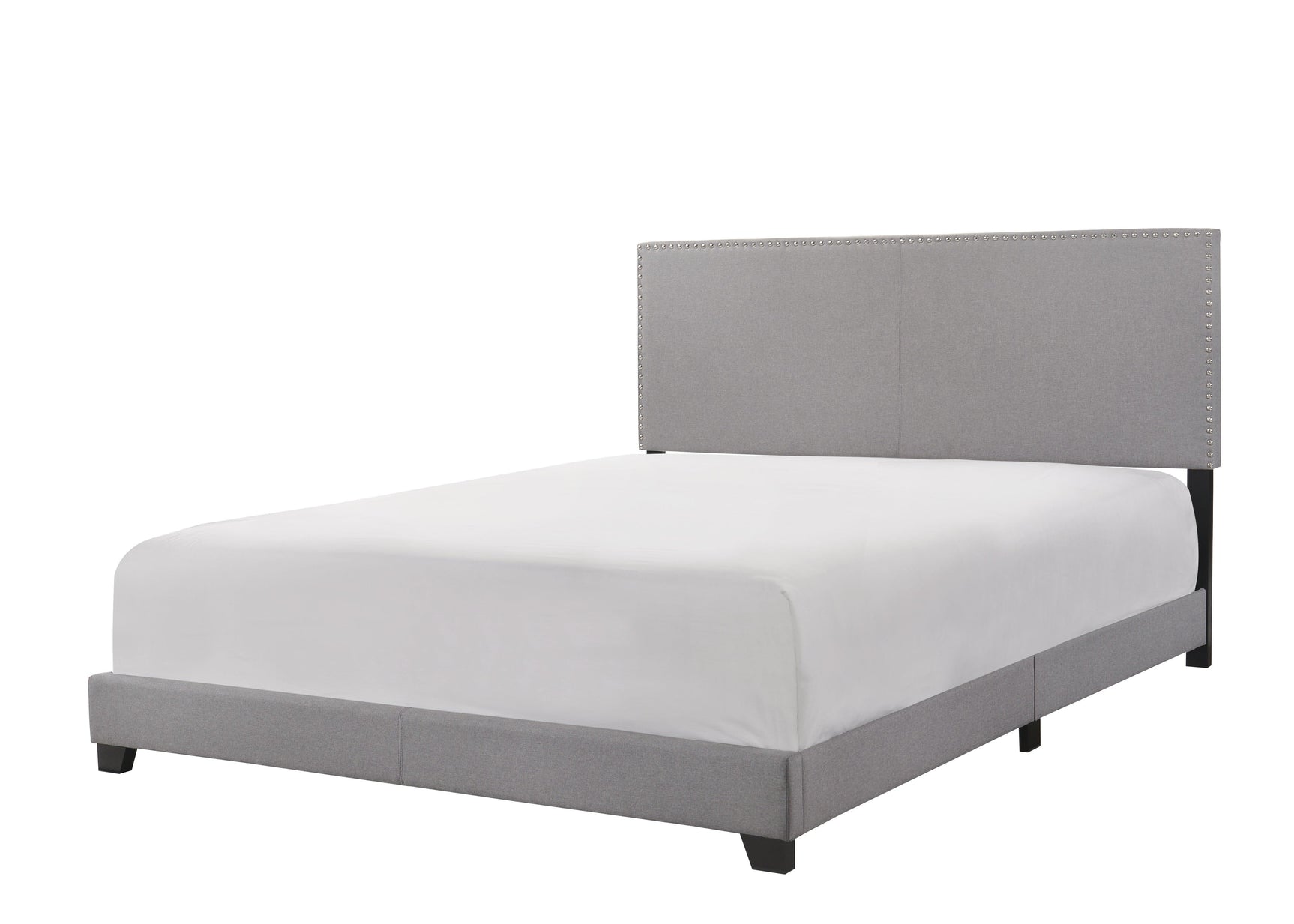 Erin Grey Modern Contemporary Plywood Fabric Upholstered Panel Complete Queen Bed - Ella Furniture