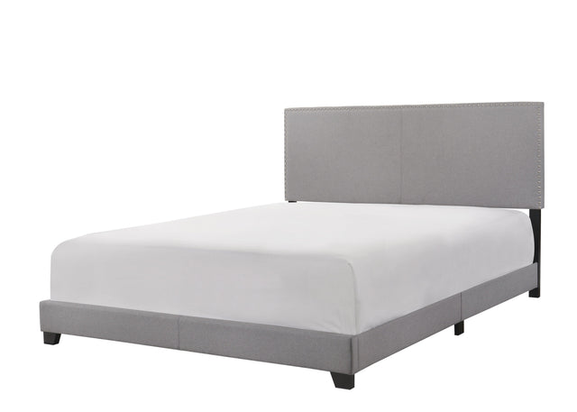 Erin Grey Modern Contemporary Plywood Fabric Upholstered Panel Complete Queen Bed - Ella Furniture